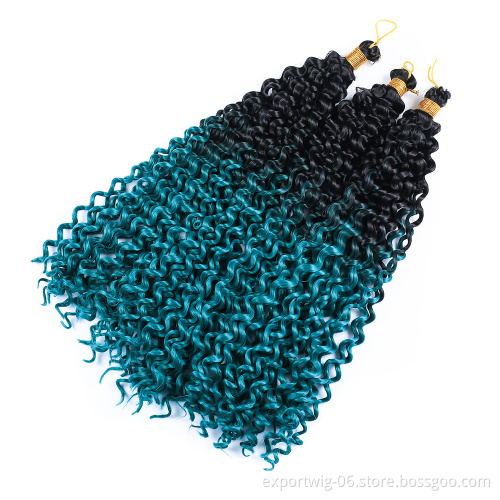 Hot Sales Deep Water Kinky Wave Weave Hair Wholesale 100% Synthetic Crochet Hair Water Wave Braids Ombre Hair Weave